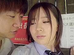 B2J2402- Young couple having sex in an empty rural bus stop
