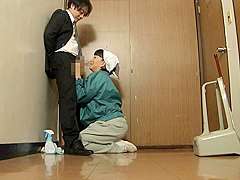B3H0302- Cleaning lady’s mature wife is forced by a young man to suck cock