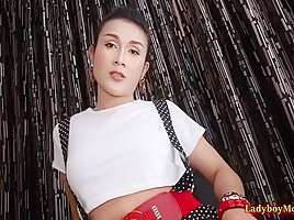 Ladyboy Ice Gets Ass Plugged And Fucked Bareback